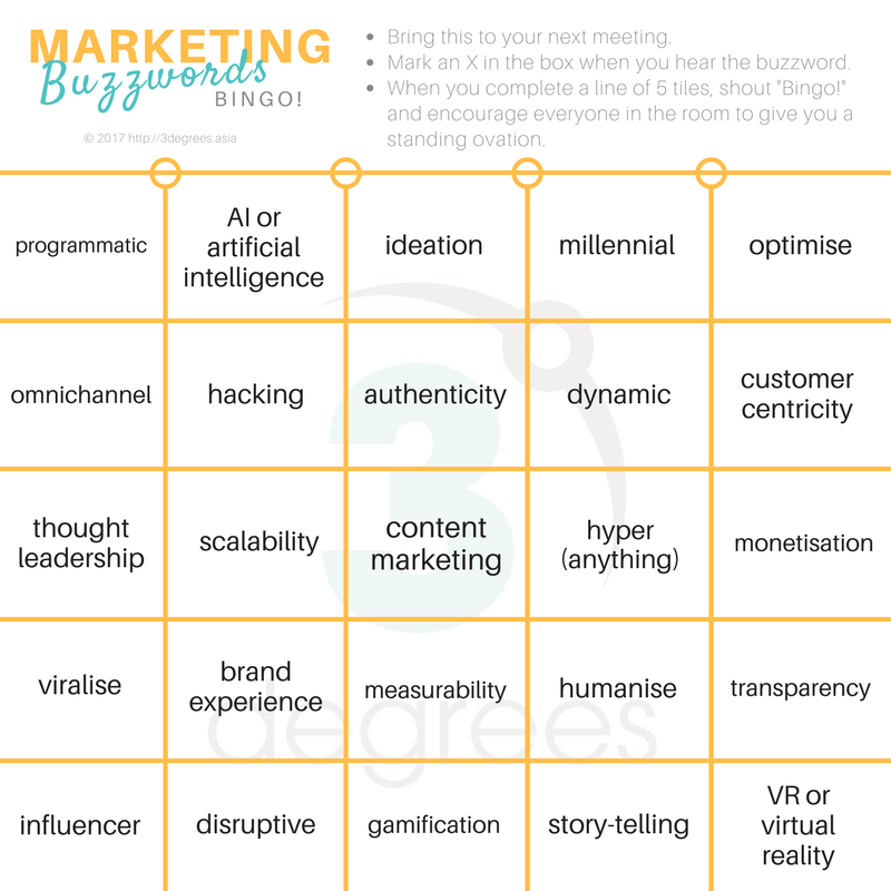 3Degree’s Marketing Buzzwords Bingo